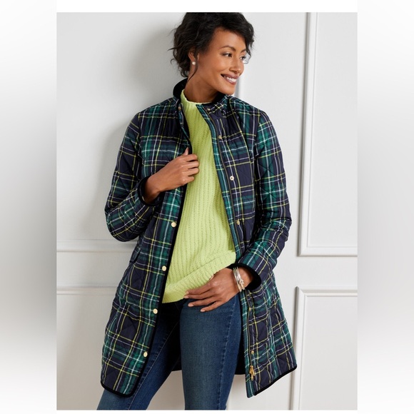 Talbots Blue and Green Barn Jacket with Quilted Design - Picture 1 of 8